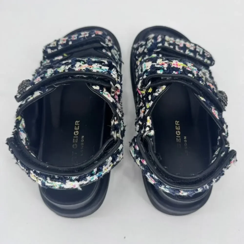 Kurt Geiger Sandal London Orson Slingback Fabric EU 38.5 US 8.5 Boucle